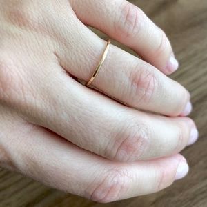 Gold Fill Thin Hammered Stacking Ring (size 5)